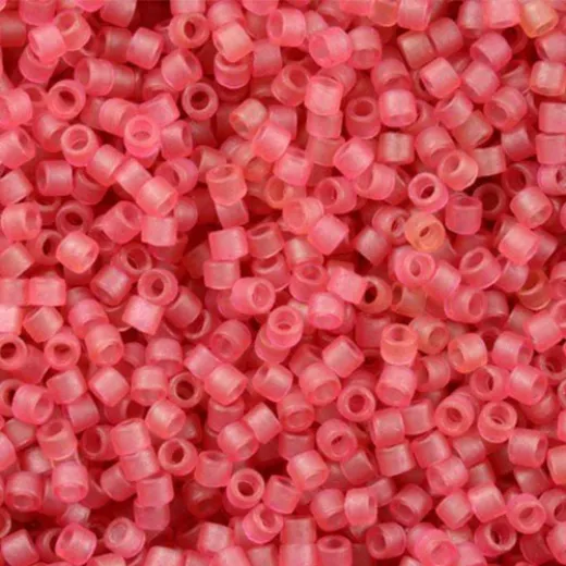 DB0778 Dyed Semi-Frosted Transparent Dark Rose Miyuki 11/0 Delica Beads, 5.2g approx DB0778 Dyed Semi-Frosted Transparent Dark Rose Miyuki 11/0 Delica Beads, 5.2g approx