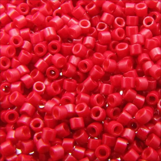DB0791 Bright Red Matte Dyed, Size 11/0 Miyuki Delica Beads, 5.2g approx. DB0791 Bright Red Matte Dyed, Size 11/0 Miyuki Delica Beads, 5.2g approx.