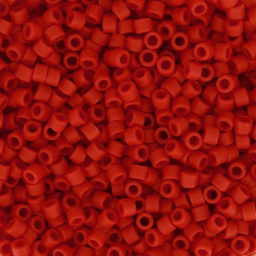 DB0796 Red Matte-Dyed, Size 11/0 Miyuki Delica Beads, 50g approx. DB0796 Red Matte-Dyed, Size 11/0 Miyuki Delica Beads, 50g approx.