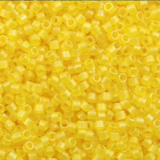 DB0854 Miyuki 11/0 Delica Beads, Matted Pale Yellow AB, 5.2g Approx DB0854 Miyuki 11/0 Delica Beads, Matted Pale Yellow AB, 5.2g Approx