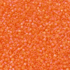 DB0855 Orange Transparent Matte AB, Size 11/0 Miyuki Delica Beads, 5.2g approx.
