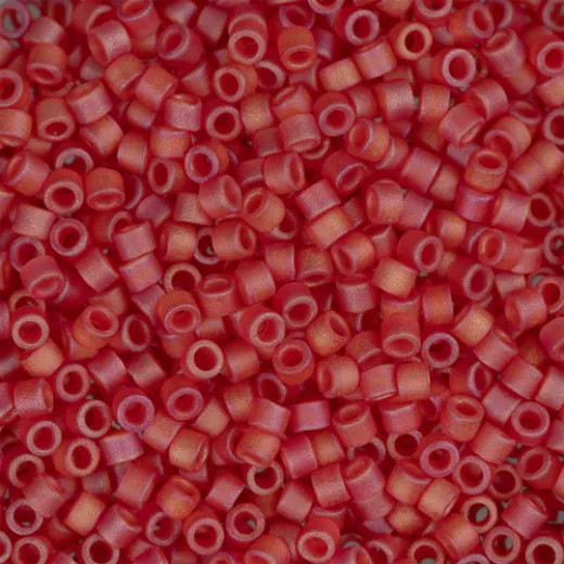DBL0856 Matte Transparent Red-Orange size 8/0 Miyuki Delica Beads, Colour 0856, 5.2g approx. DBL0856 Matte Transparent Red-Orange size 8/0 Miyuki Delica Beads, Colour 0856, 5.2g approx.