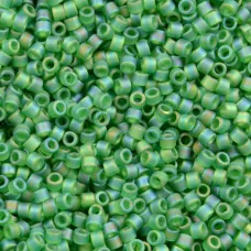 DBM0858 Green Transparent AB Matte, Size 10/0 Miyuki Delica Beads,  Approx. 5.2g
