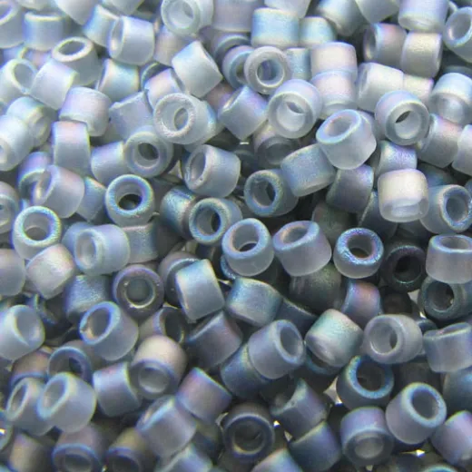 DB0863 Grey AB Matte, Size 11/0 Miyuki Delica Beads, 5.2g approx. DB0863 Grey AB Matte, Size 11/0 Miyuki Delica Beads, 5.2g approx.