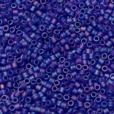 DBM0864 Cobalt Transparent AB Matte, Size 10/0 Miyuki Delica Beads, Approx. 5.2g