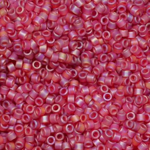 DB0867 Dark Cranberry Transparent AB Matte, Size 11/0 Miyuki Delica Beads, 5.2g approx. DB0867 Dark Cranberry Transparent AB Matte, Size 11/0 Miyuki Delica Beads, 5.2g approx.