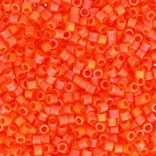 DBM0872 Orange Opaque AB Matte, Size 10/0 Miyuki Delica Beads, Colour 872 - Approx. 5.2g DBM0872 Orange Opaque AB Matte, Size 10/0 Miyuki Delica Beads, Colour 872 - Approx. 5.2g