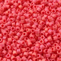 DB0873 Red Vermillion Opaque AB Matte, Size 11/0 Miyuki Delica Beads, 5.2g approx.