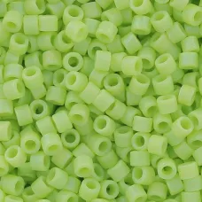 DBS0876 Matte Opaque Charteuse AB, Size 15/0, Miyuki Delica Beads, 5.2g approx.