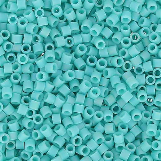 DBM0878 Turquoise Green Opaque AB Matte, Size 10/0  Miyuki Delica Beads, Colour 878 - Approx. 5.2g