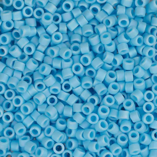 DB0879B Turquoise Blue AB Matte, Size 11/0 Miyuki Delica Beads, 50gm bag