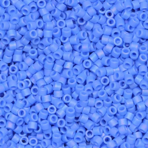 DB0881 Light Blue AB Matte Opaque, Size 11/0 Miyuki Delica Beads, 50 Grams DB0881 Light Blue AB Matte Opaque, Size 11/0 Miyuki Delica Beads, 50 Grams