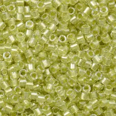 DBM0903 Green Celery Sparkle Crystal Lined, Size 10/0  Miyuki Delica Beads, Colo...