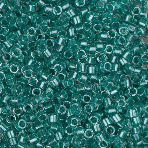 DB0904 Aqua Green Sparkle Crystal Lined, Size 11/0 Miyuki Delica Beads, 5.2g approx. DB0904 Aqua Green Sparkle Crystal Lined, Size 11/0 Miyuki Delica Beads, 5.2g approx.
