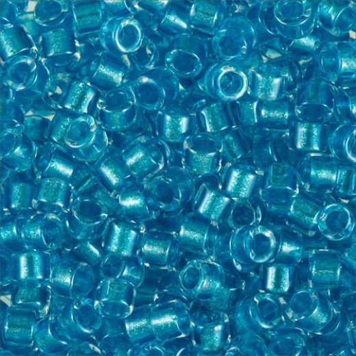 DB0905 Aqua Sparkle Crystal Lined, Size 11/0 Miyuki Delica Beads, 50gm bag DB0905 Aqua Sparkle Crystal Lined, Size 11/0 Miyuki Delica Beads, 50gm bag