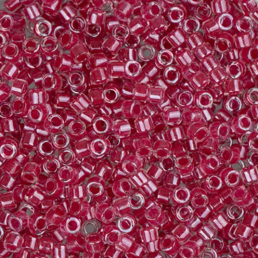 DB0914 Rose Sparkle Crystal Lined, Size 11/0 Miyuki Delica Beads, 5.2g approx. DB0914 Rose Sparkle Crystal Lined, Size 11/0 Miyuki Delica Beads, 5.2g approx.