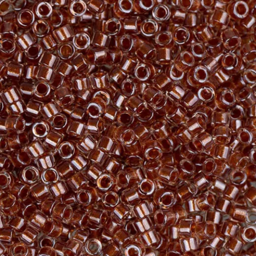DB0915 Amber Ginger Sparkle Crystal Lined, Size 11/0 Miyuki Delica Beads, 5.2g approx. DB0915 Amber Ginger Sparkle Crystal Lined, Size 11/0 Miyuki Delica Beads, 5.2g approx.