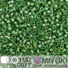 DB0917 Turquoise Green Sparkle Topaz Lined, Size 11/0 Miyuki Delica Beads, 5.2g ...