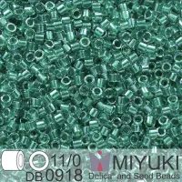 DB0918 Green Aqua Sparkle Crystal Lined, Size 11/0 Miyuki Delica Beads, 50gm bag