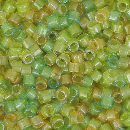 DB0983 Yellow Green Sparkle Lined, Size 11/0 Miyuki Delica Beads, 5.2g approx. DB0983 Yellow Green Sparkle Lined, Size 11/0 Miyuki Delica Beads, 5.2g approx.