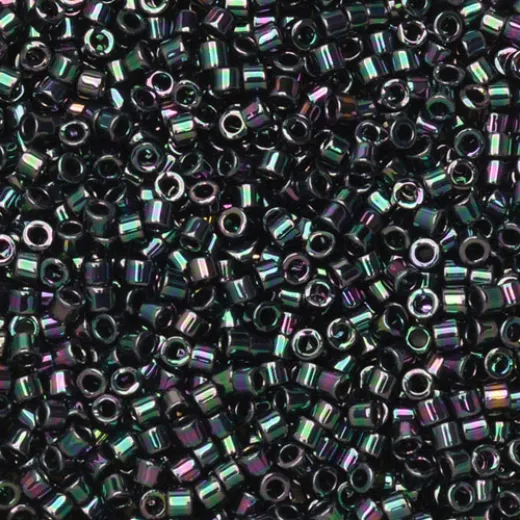 DB1001 Purple-Green Metallic Gold Iris, Size 11/0 Miyuki Delica Beads, 5.2g approx. DB1001 Purple-Green Metallic Gold Iris, Size 11/0 Miyuki Delica Beads, 5.2g approx.