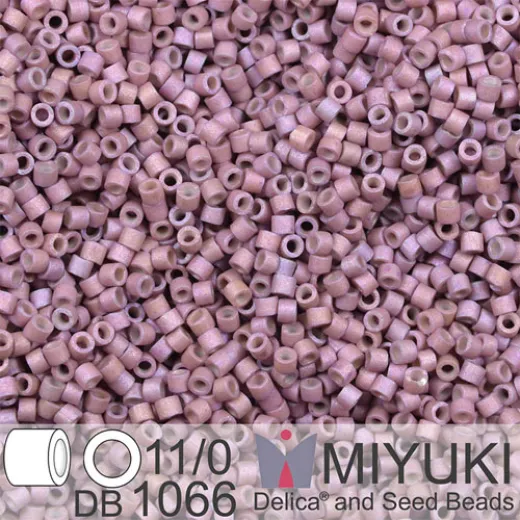DB1066 Lilac AB Matte Metallic Gold Luster, Size 11/0 Miyuki Delica Beads, 5.2g approx. DB1066 Lilac AB Matte Metallic Gold Luster, Size 11/0 Miyuki Delica Beads, 5.2g approx.