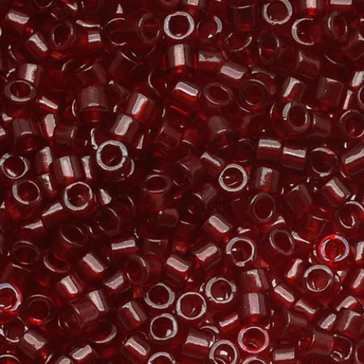 DB1102 Transparent Dark Cranberry Miyuki 11/0 Delica Beads, approx. 5.2g DB1102 Transparent Dark Cranberry Miyuki 11/0 Delica Beads, approx. 5.2g