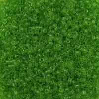 DB1106 Green Lime Transparent, Size 11/0 Miyuki Delica Beads, 5.2g approx.