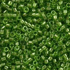 DBS1107 Transparent Olive, 15/0 Miyuki Delica Beads, 5.2g approx.