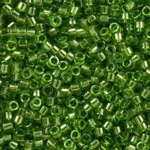 DBS1107 Transparent Olive, 15/0 Miyuki Delica Beads, 5.2g approx. DBS1107 Transparent Olive, 15/0 Miyuki Delica Beads, 5.2g approx.