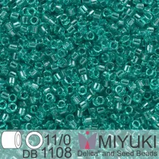 DB1108 Teal Caribbean Transparent, Size 11/0 Miyuki Delica Beads, 5.2g approx. DB1108 Teal Caribbean Transparent, Size 11/0 Miyuki Delica Beads, 5.2g approx.