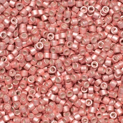 DB1156 Galvanized Semi-Matte Pink Blush, Size 11/0 Miyuki Delica Beads, 5.2g approx. DB1156 Galvanized Semi-Matte Pink Blush, Size 11/0 Miyuki Delica Beads, 5.2g approx.