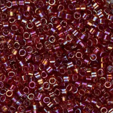 DB1242 Dark Cranberry Red Transparent AB, Size 11/0 Miyuki Delica Beads, 5.2g ap...