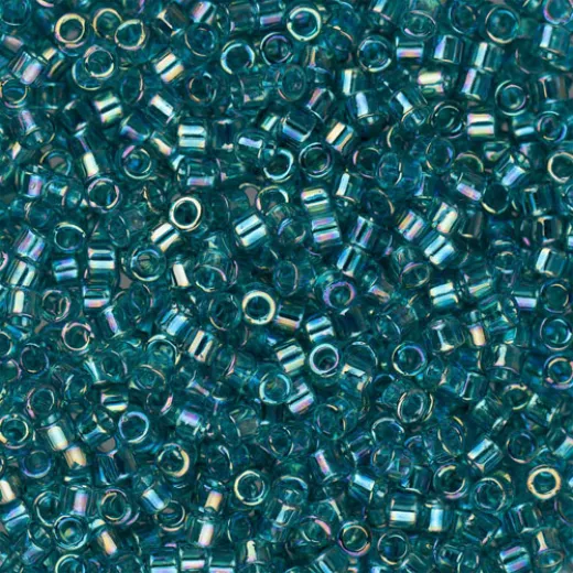 DB1248 Teal Caribbean Transparent AB, Size 11/0 Miyuki Delica Beads, 5.2g approx. DB1248 Teal Caribbean Transparent AB, Size 11/0 Miyuki Delica Beads, 5.2g approx.