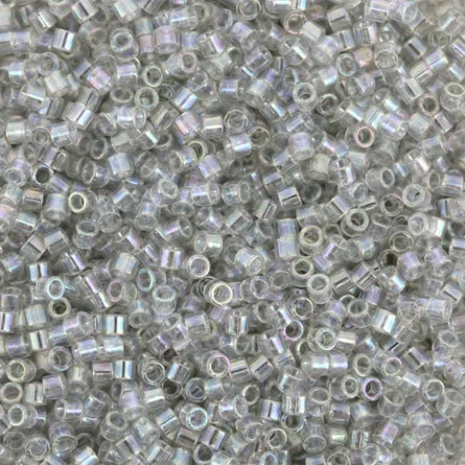 DB1251 Grey Mist Transparent AB, Size 11/0 Miyuki Delica Beads, 5.2g approx. DB1251 Grey Mist Transparent AB, Size 11/0 Miyuki Delica Beads, 5.2g approx.