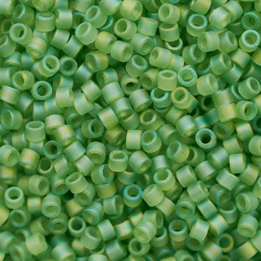 DBS1281 Matte Transparent Lime AB, 15/0 Miyuki Delica Beads, 5.2g approx. DBS1281 Matte Transparent Lime AB, 15/0 Miyuki Delica Beads, 5.2g approx.
