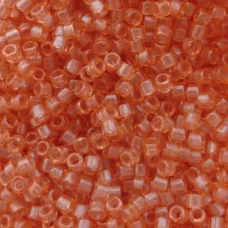 DB1302 Peach Transparent Dyed, Size 11/0 Miyuki Delica Beads, 5.2g approx.