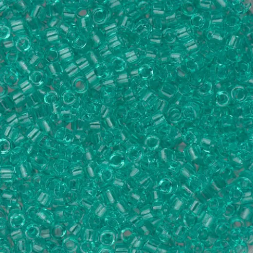 DB1304 Dark Green Mint Transparent Dyed, Size 11/0 Miyuki Delica Beads, 50gm bag DB1304 Dark Green Mint Transparent Dyed, Size 11/0 Miyuki Delica Beads, 50gm bag