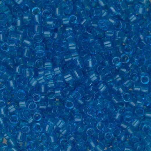 DB1318B Capri Blue Transparent Dyed, Size 11/0 Miyuki Delica Beads, 50gm bag DB1318B Capri Blue Transparent Dyed, Size 11/0 Miyuki Delica Beads, 50gm bag