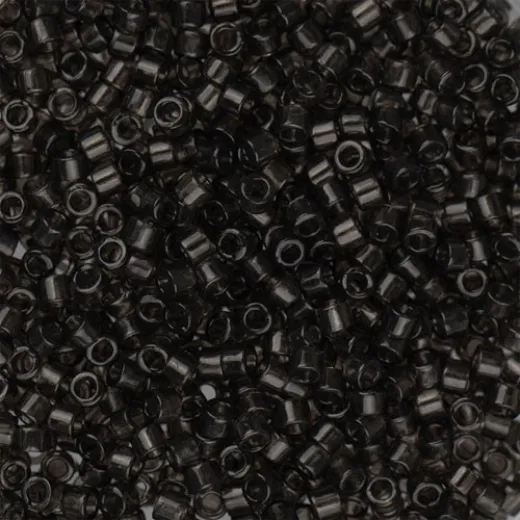 DB1319 Dark Grey Charcoal Transparent Dyed, Size 11/0 Miyuki Delica Beads, 50gm bag DB1319 Dark Grey Charcoal Transparent Dyed, Size 11/0 Miyuki Delica Beads, 50gm bag