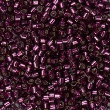 DB1342 Raspberry Silver Lined-Dyed, Size 11/0 Miyuki Delica Beads, 5.2g approx.