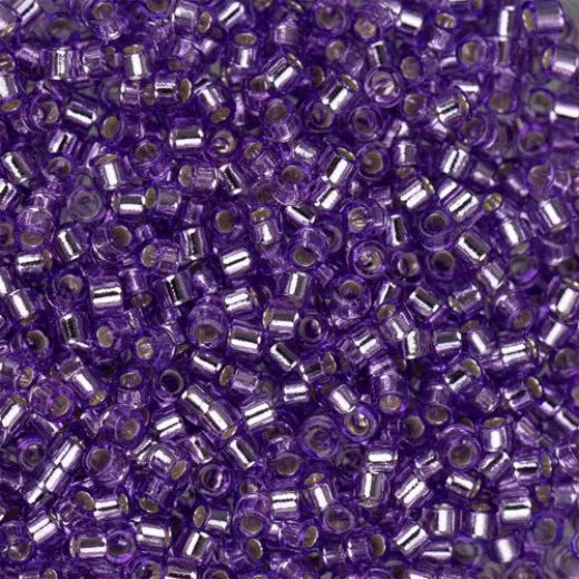 DB1347 Purple Silver Lined-Dyed, Size 11/0 Miyuki Delica Beads, 50gm bag DB1347 Purple Silver Lined-Dyed, Size 11/0 Miyuki Delica Beads, 50gm bag