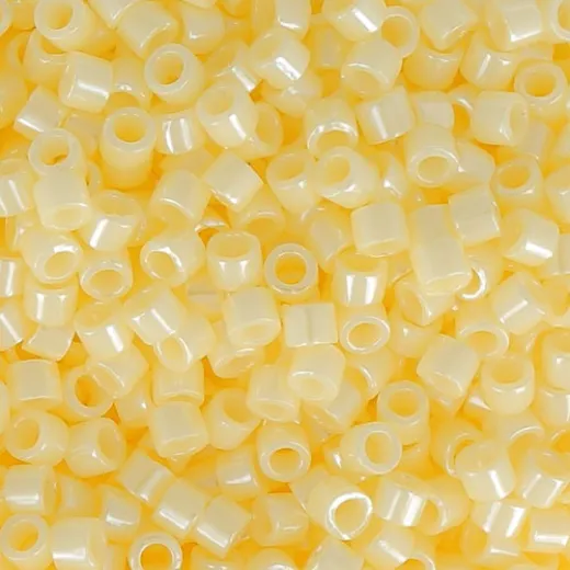 DB1511 Pale Yellow Opaque Matte, Size 11/0 Miyuki Delica Beads, 50g approx. wholesale pack DB1511 Pale Yellow Opaque Matte, Size 11/0 Miyuki Delica Beads, 50g approx. wholesale pack