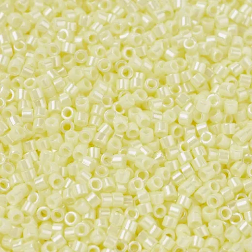 DB1531-1 Pale Yellow Opaque Ceylon, Size 11/0 Miyuki Delica Beads, 5.2gm approx. DB1531-1 Pale Yellow Opaque Ceylon, Size 11/0 Miyuki Delica Beads, 5.2gm approx.