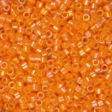 DBS1573  Opaque Mandarin AB, Colour 1573 15/0 Miyuki Delica Beads, 5.2g approx.