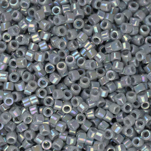DB1579 Grey Ghost Opaque AB, Size 11/0 Miyuki Delica Beads, 5.2g approx. 