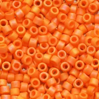 DB1593 Orange Mandarin Opaque AB Matte, Size 11/0 Miyuki Delica Beads, 5.2g approx.