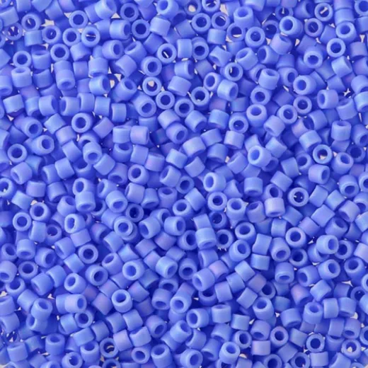 DB1597 Matted Opaque Cyan Blue AB, Size 11/0 Miyuki Delica Beads, 50 Gram DB1597 Matted Opaque Cyan Blue AB, Size 11/0 Miyuki Delica Beads, 50 Gram
