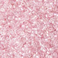 DB1673 Pearl Lined Transparent Pink AB, Size 11/0 Miyuki Delica Beads, 5.2g approx.