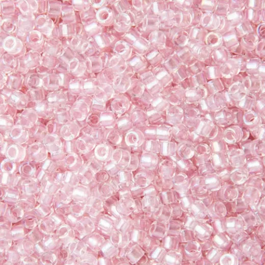 DB1673 Pearl Lined Transparent Pink AB, Size 11/0 Miyuki Delica Beads, 5.2g approx. DB1673 Pearl Lined Transparent Pink AB, Size 11/0 Miyuki Delica Beads, 5.2g approx.